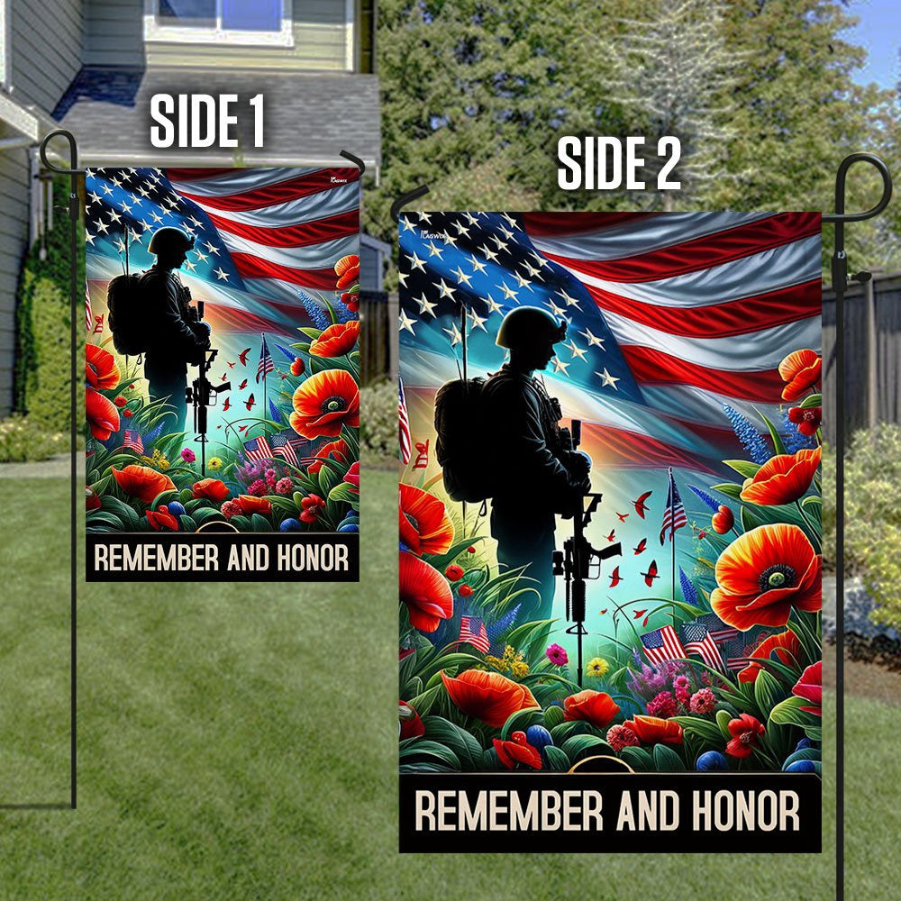 US Veteran Flag, Veteran Memorial Day Remember And Honor Flag, Veteran Garden Flags