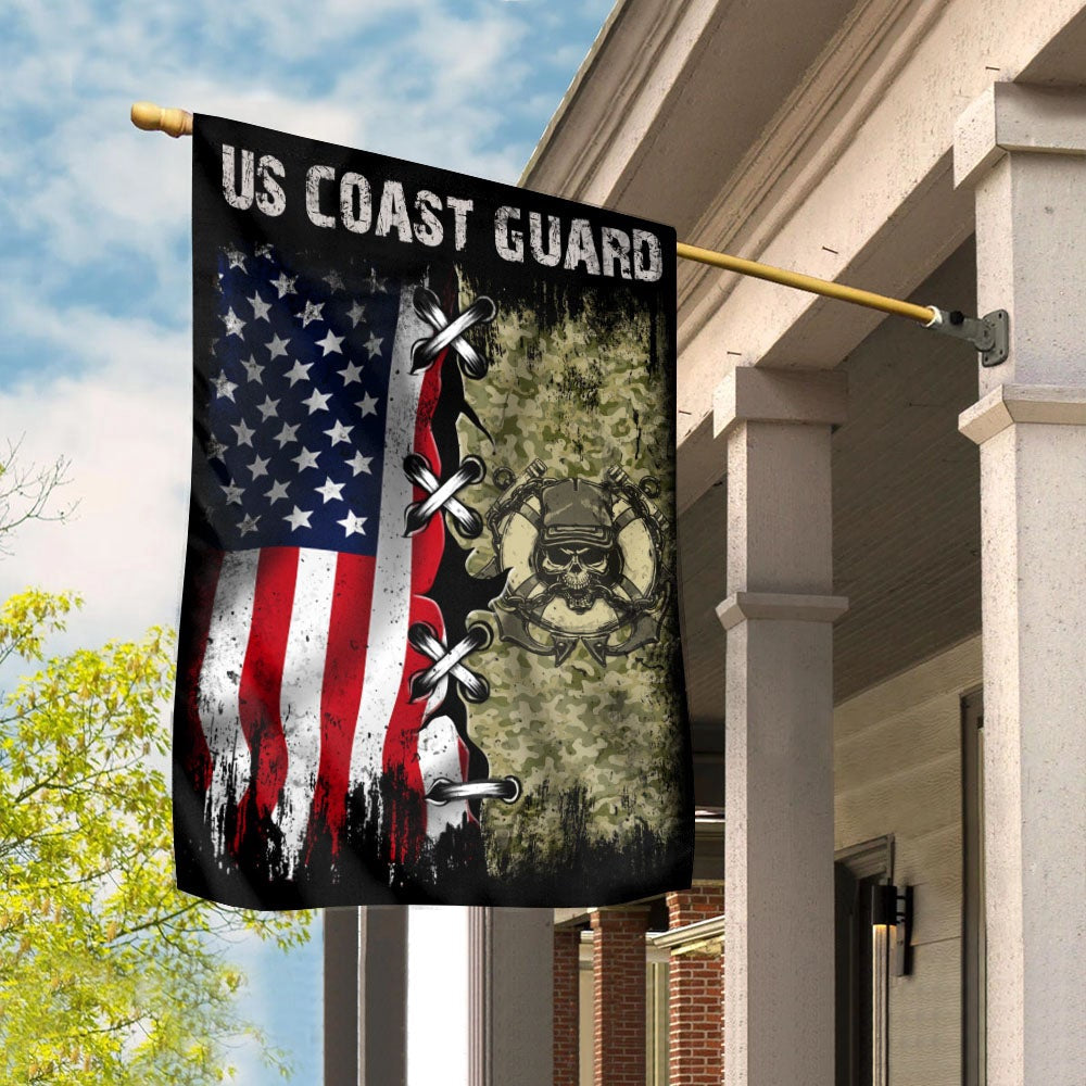 US Veteran Flag, Veteran Us Coast Guard American Flag Heavy Garden Flag, Veteran Garden Flags