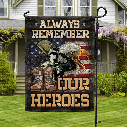 US Veteran Flag, Veterans Flag Always Remember Our Heroe Flag, Veteran Garden Flags