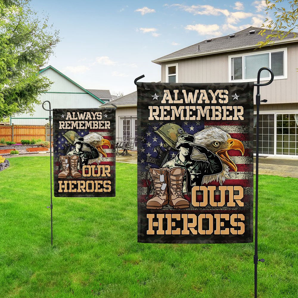 US Veteran Flag, Veterans Flag Always Remember Our Heroe Flag, Veteran Garden Flags
