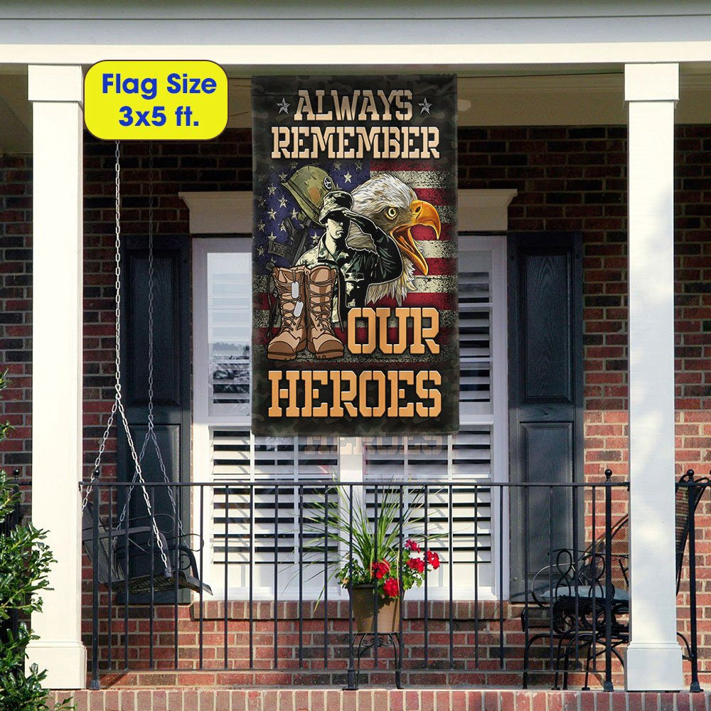 US Veteran Flag, Veterans Flag Always Remember Our Heroe Flag, Veteran Garden Flags