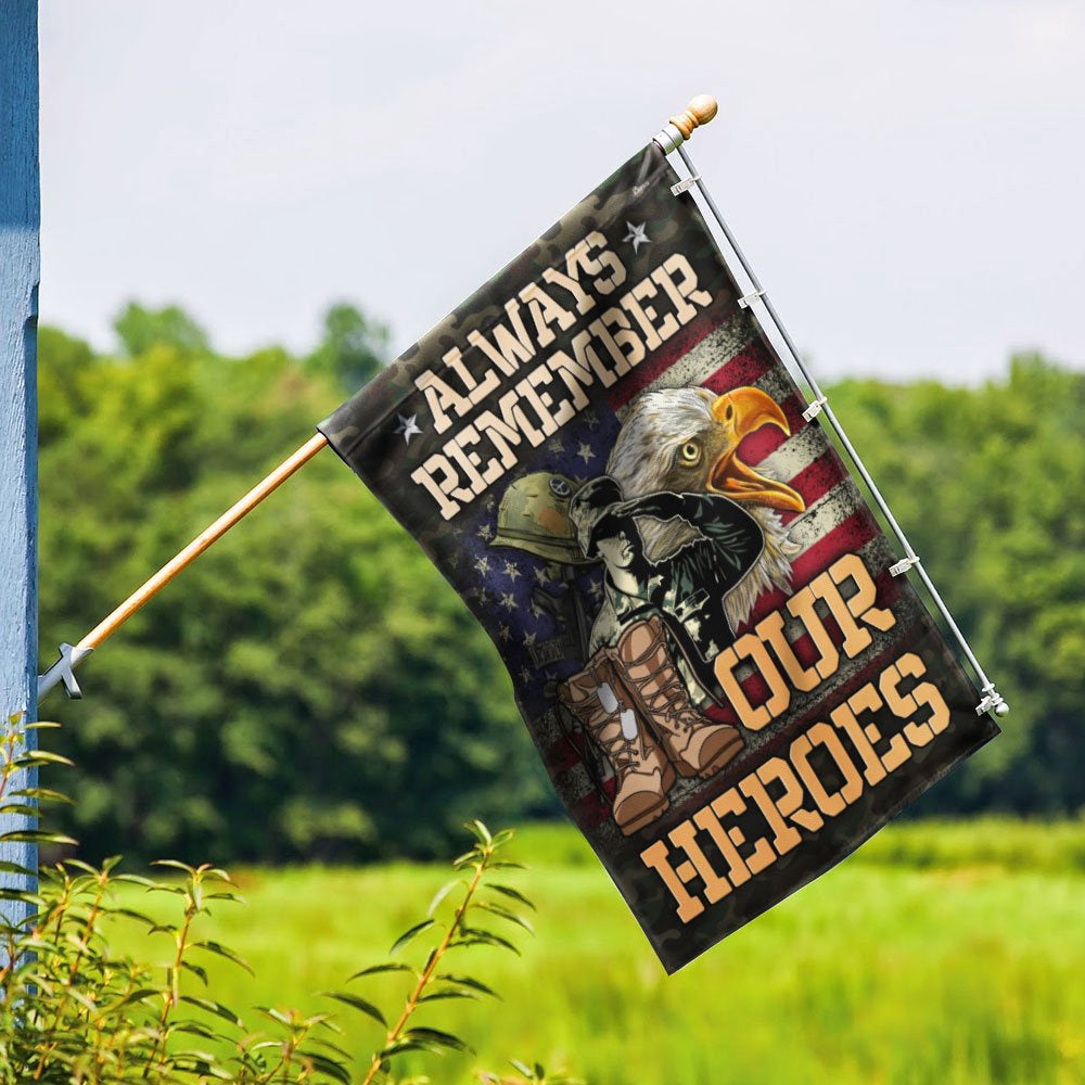 US Veteran Flag, Veterans Flag Always Remember Our Heroe Flag, Veteran Garden Flags