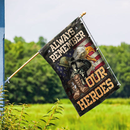 US Veteran Flag, Veterans Flag Always Remember Our Heroe Flag, Veteran Garden Flags