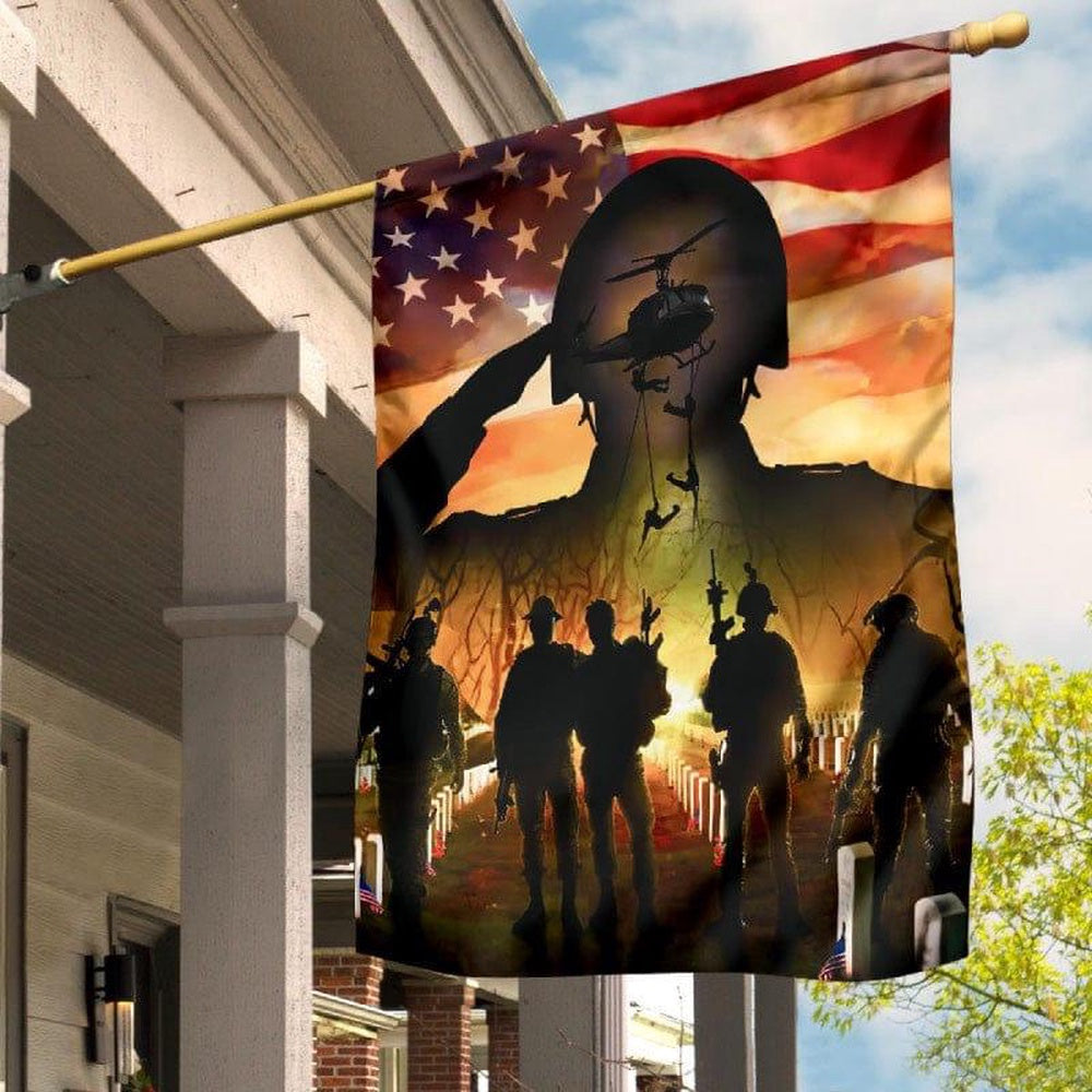 US Veteran Flag, Wall Of Protection Flag, Veteran Garden Flags