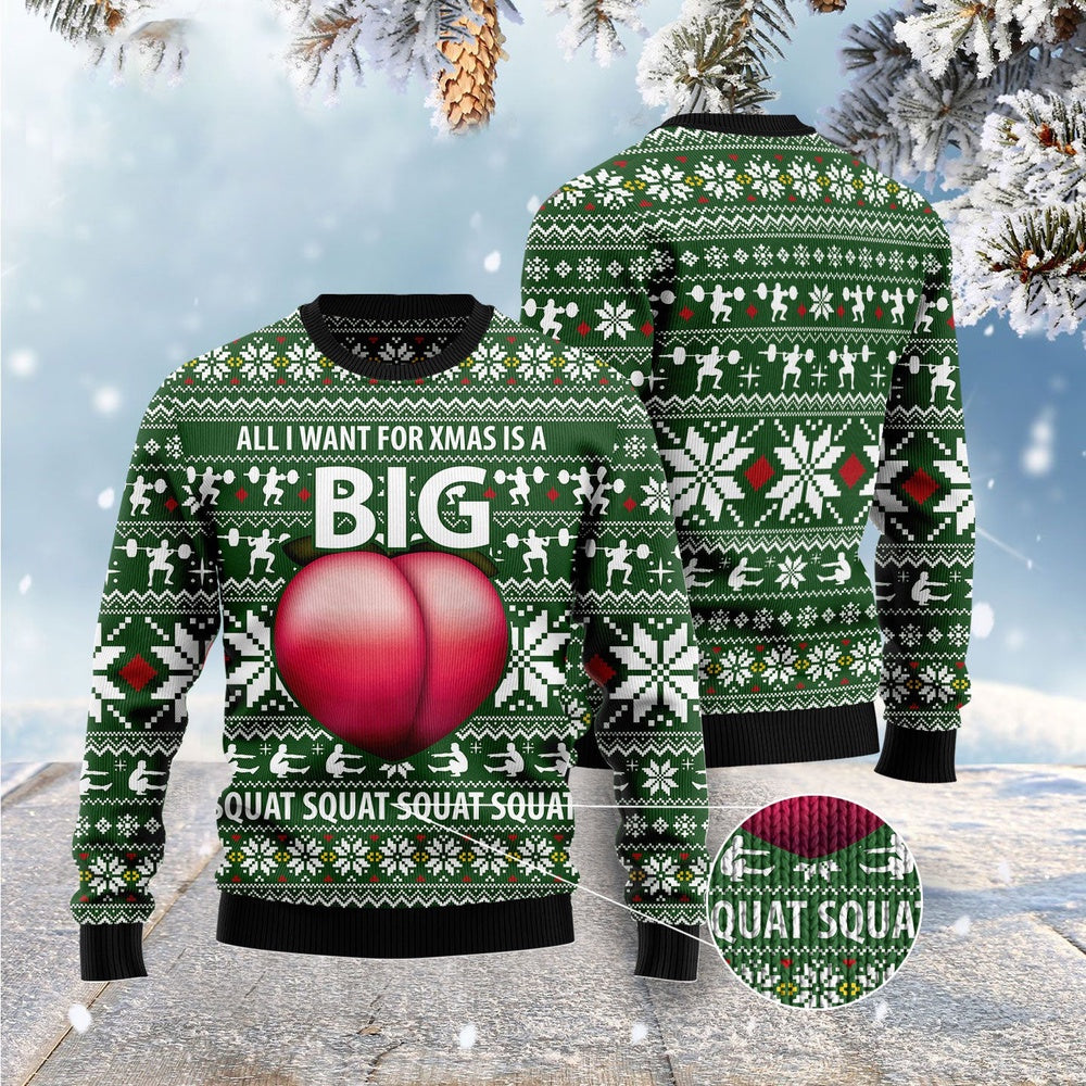 Ugly Sweater Big Booty Ugly Christmas Sweater, Funny Xmas Sweater, Sweater Xmas