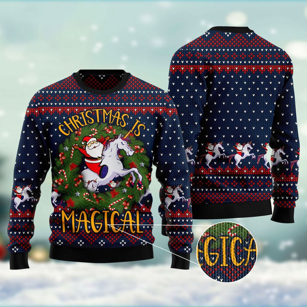 Unicorn Christmas Is Magical Ugly Christmas Sweater, Funny Xmas Sweater, Sweater Xmas