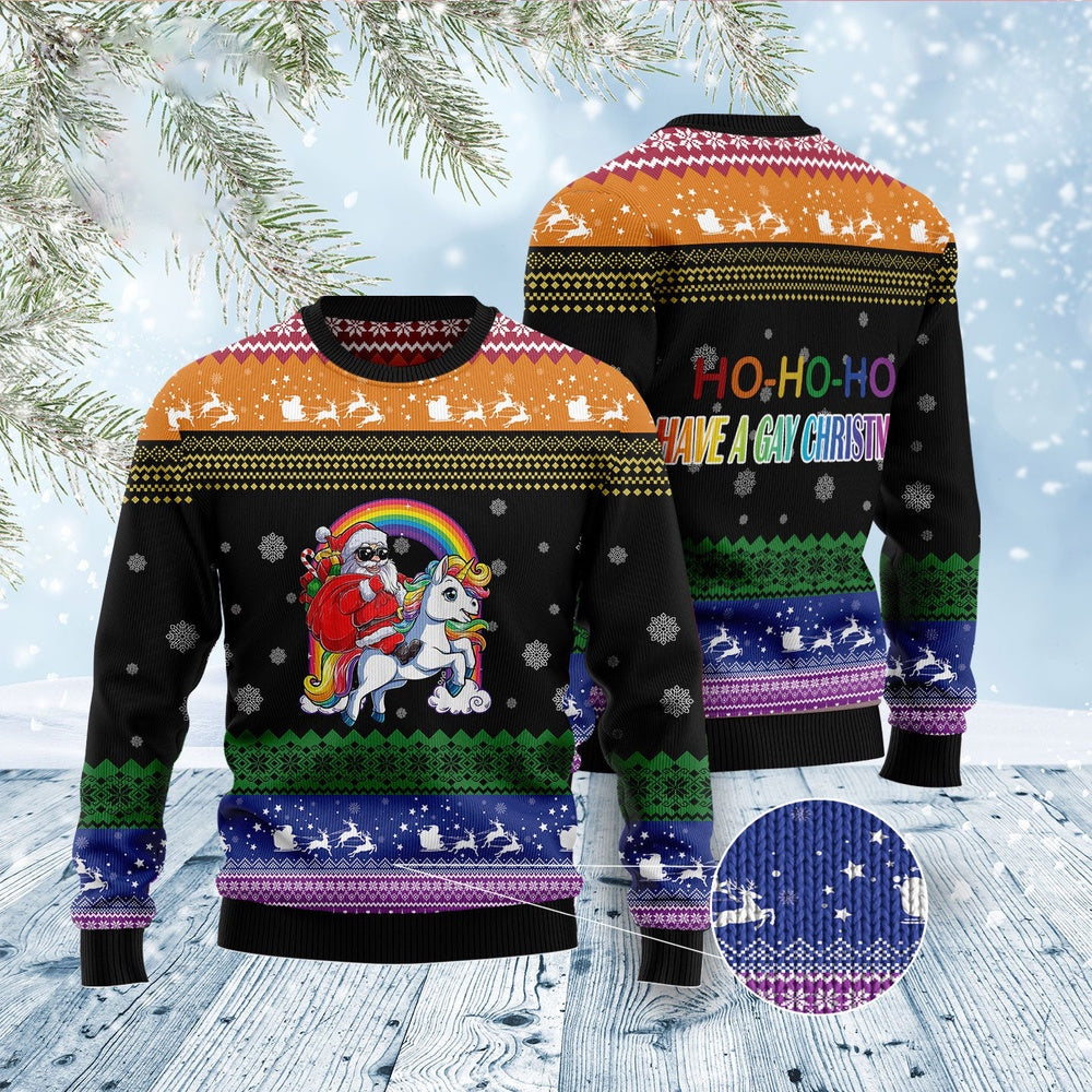 Unicorn Lgbt Ugly Christmas Sweater, Funny Xmas Sweater, Sweater Xmas