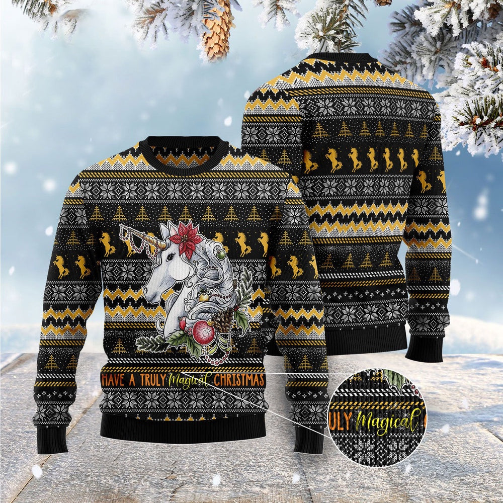 Unicorn Truly Magical Christmas Ugly Christmas Sweater, Funny Xmas Sweater, Sweater Xmas