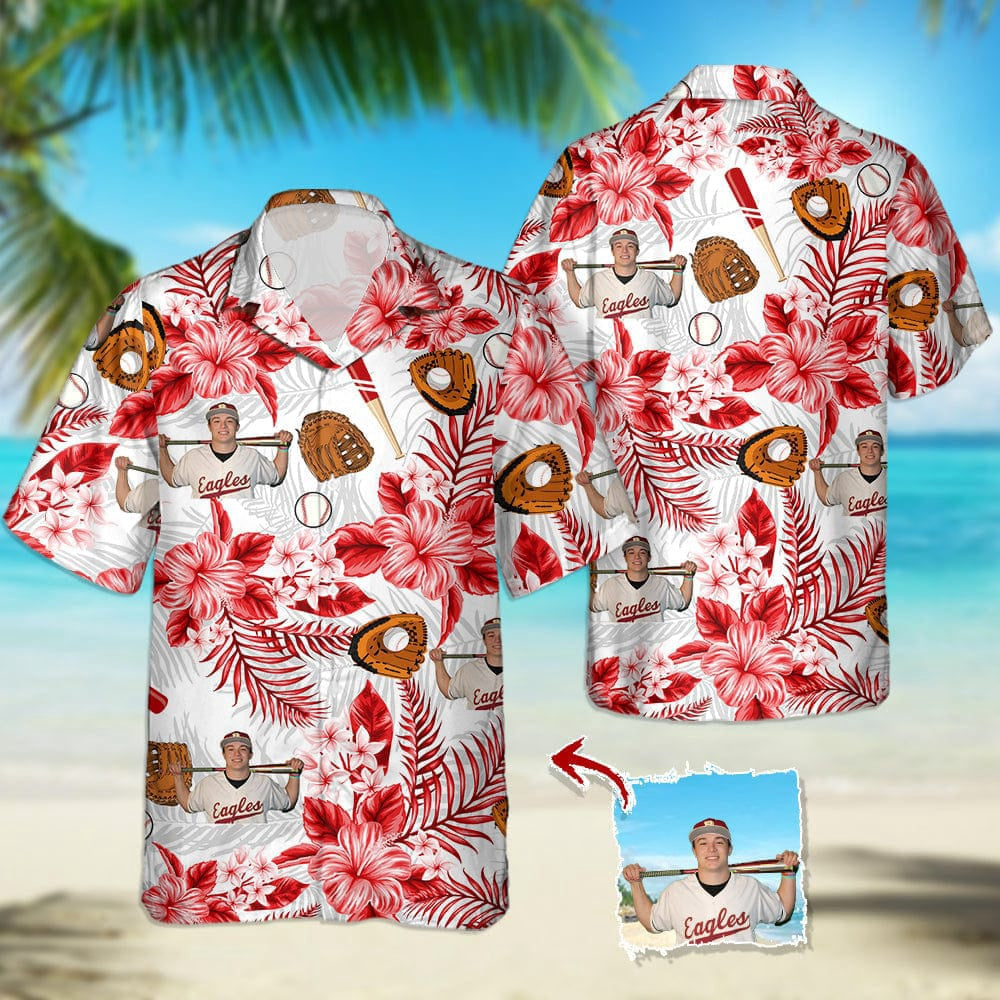 Upload Photo Baseball Hawaiian Shirt, Custom Hawaiian Shirts With Face