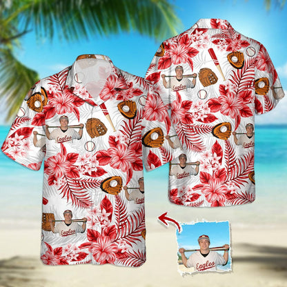 Upload Photo Baseball Hawaiian Shirt, Custom Hawaiian Shirts With Face