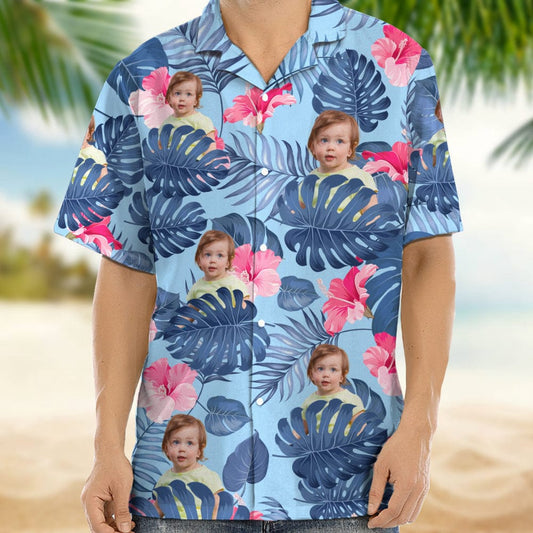 Upload Photo Best Dad Ever Men's Hawaiian Shirt, Custom Hawaiian Shirts With Face