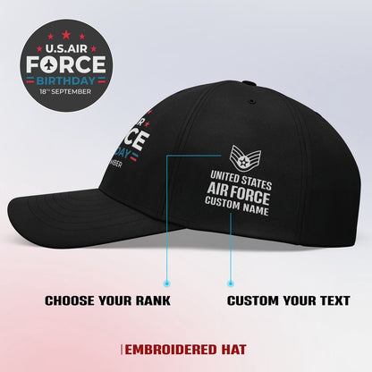 Us Air Force Cap, Customized 76Th US Air Force Birthday 18Th September Embroidered Cap, Embroidered Dad Hat
