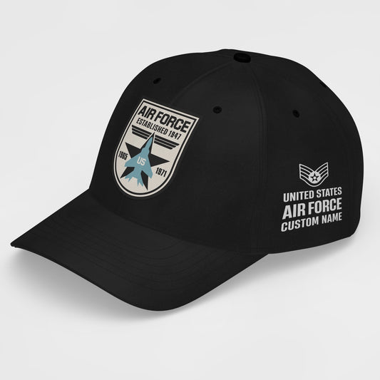 Us Air Force Cap, Customized 76Th US Air Force Established 1947 Embroidered Cap, Embroidered Dad Hat