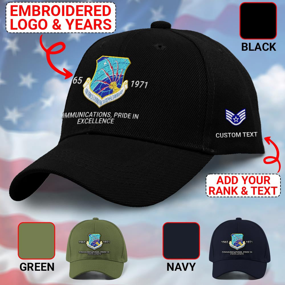 Us Air Force Cap, Customized Air Force Communications Command Embroidered Cap, Embroidered Dad Hat