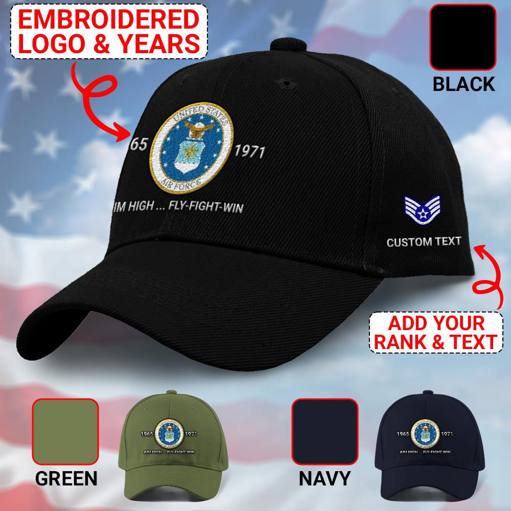 Us Air Force Cap, Customized Air Force Emblem Air Force Crest Embroidered Cap, Embroidered Dad Hat