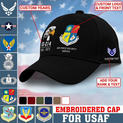 Us Air Force Cap, Customized Air Force Insignias DD 214 Embroidered Cap, Embroidered Dad Hat