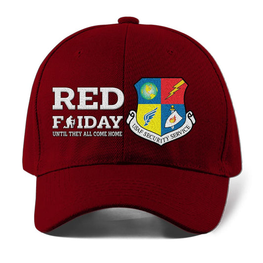 Us Air Force Cap, Customized Air Force Insignias Red Friday Until They All Come Home Embroidered Cap, Embroidered Dad Hat