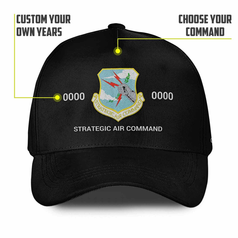 Us Air Force Cap, Customized Air Force Insignias Strategic Air Command Embroidered Cap, Embroidered Dad Hat