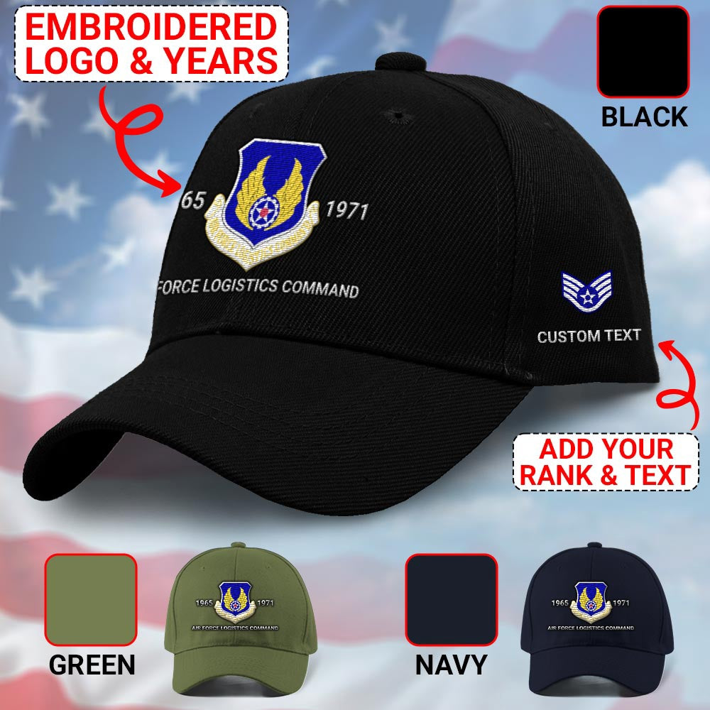 Us Air Force Cap, Customized Air Force Logistics Command Embroidered Cap, Embroidered Dad Hat