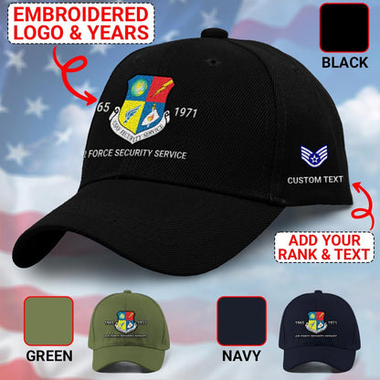 Us Air Force Cap, Customized Air Force Security Service Embroidered Cap, Embroidered Dad Hat