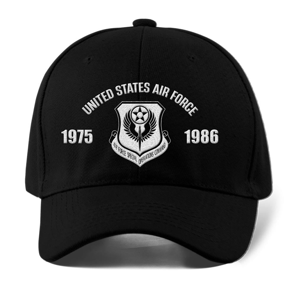 Us Air Force Cap, Customized Air Force Special Operations Command Rank Embroidered Cap, Embroidered Dad Hat
