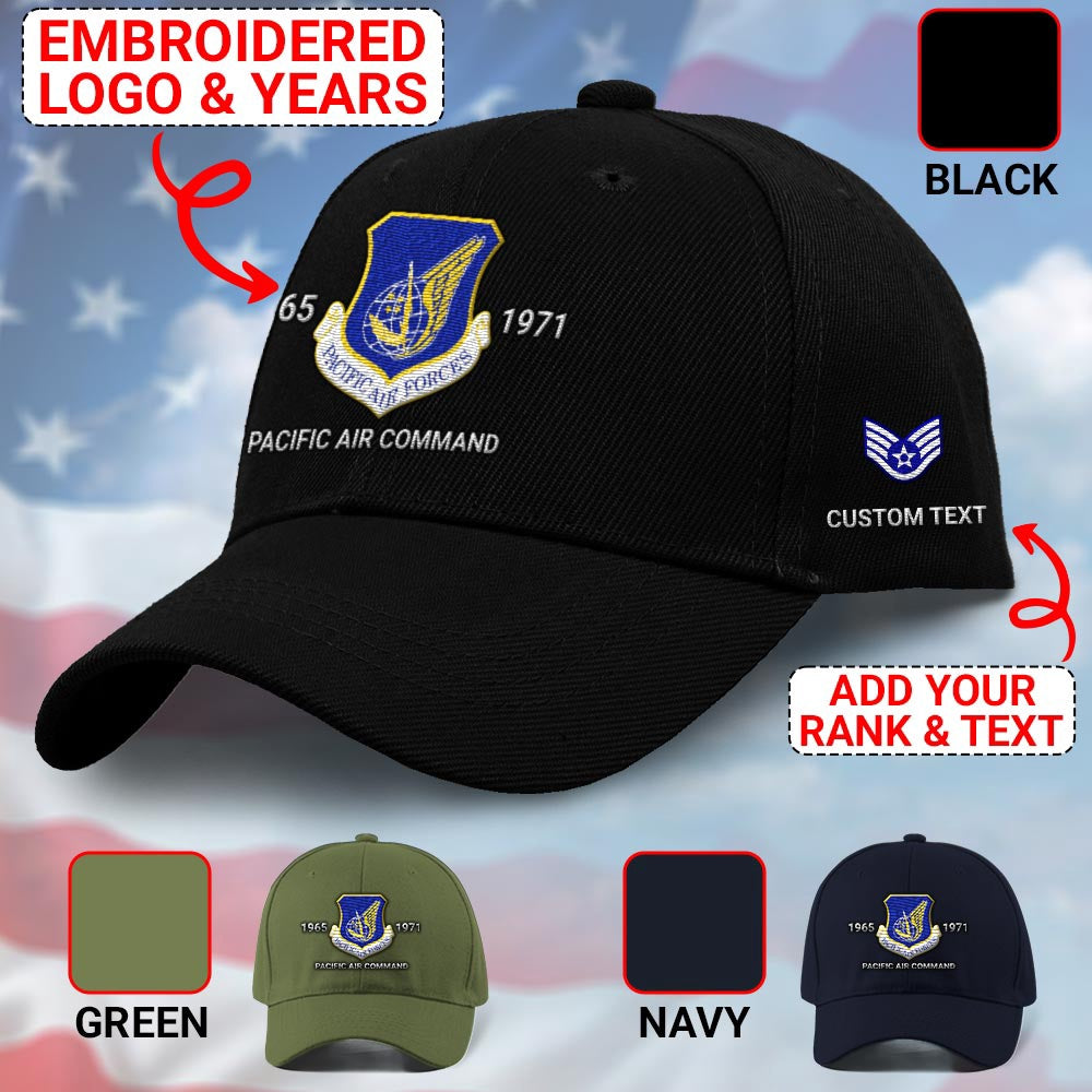 Us Air Force Cap, Customized Pacific Air Command Embroidered Cap, Embroidered Dad Hat