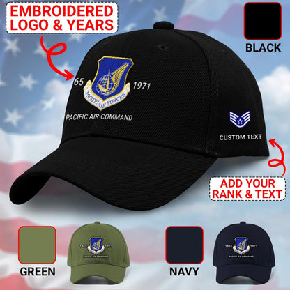 Us Air Force Cap, Customized Pacific Air Command Embroidered Cap, Embroidered Dad Hat