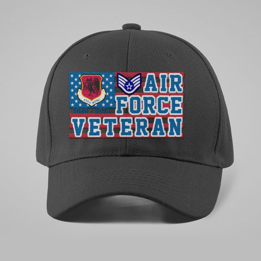 Us Air Force Cap, Customized US Air Force Veteran Logo Embroidered Cap, Embroidered Dad Hat