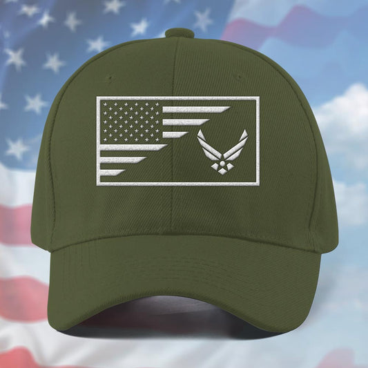 Us Air Force Cap, Customized Us Air Force Green Embroidered Cap, Embroidered Dad Hat