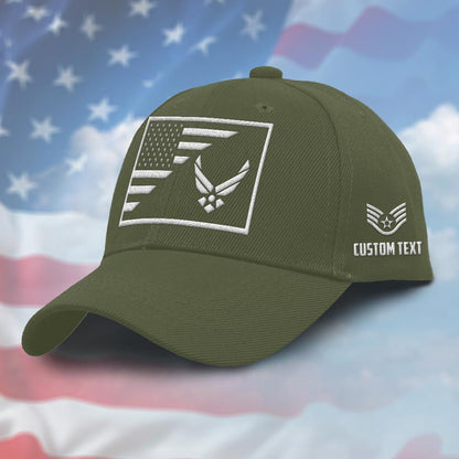 Us Air Force Cap, Customized Us Air Force Green Embroidered Cap, Embroidered Dad Hat