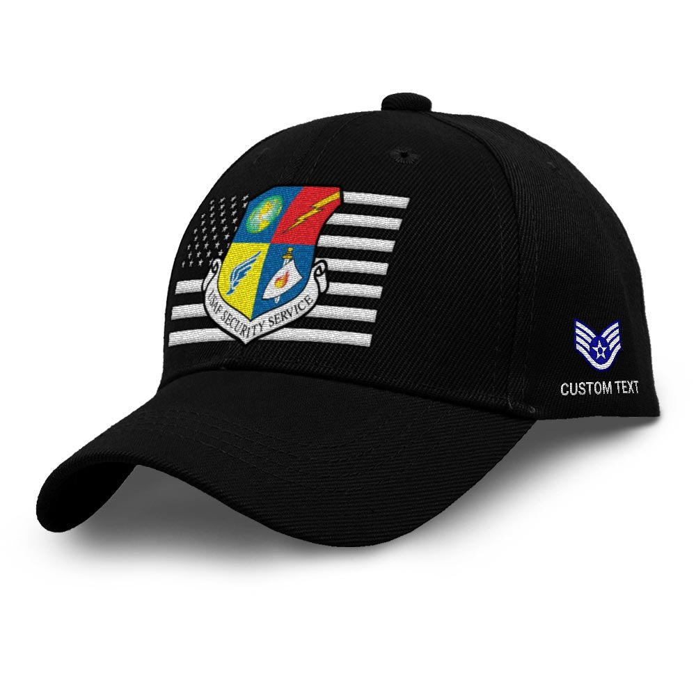 Us Air Force Cap, Customized Us Air Force Insignias On The Flag Embroidered Cap, Embroidered Dad Hat