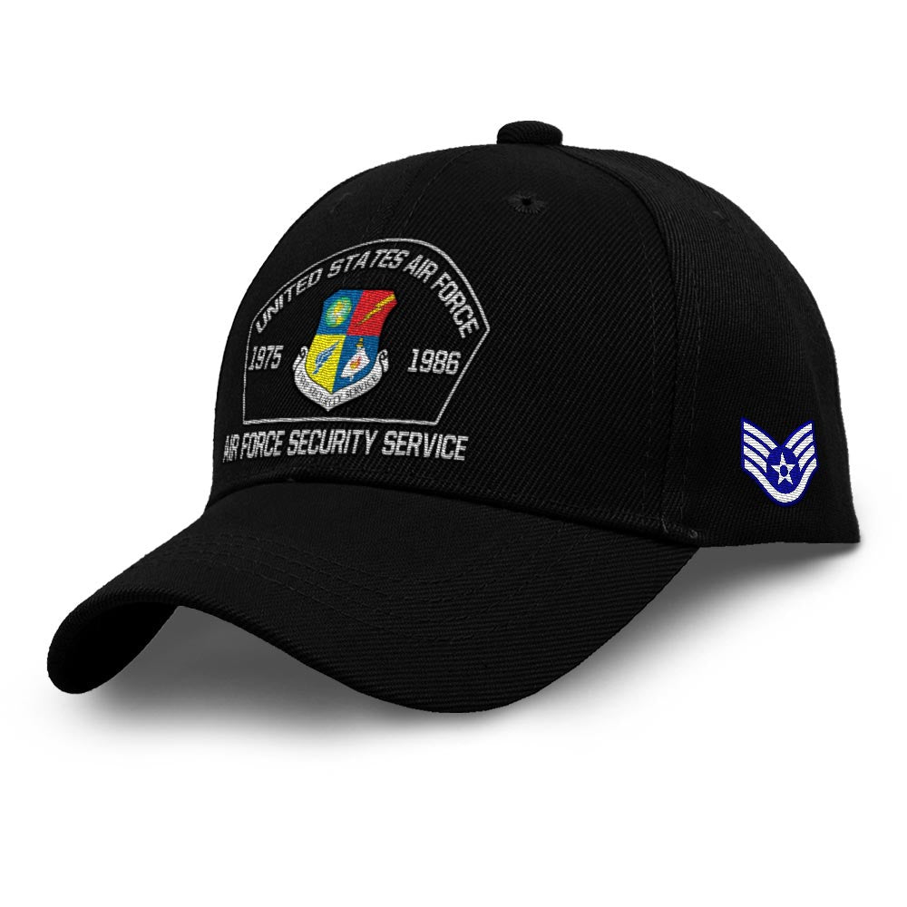 Us Air Force Cap, Customized Us Air Force Insignias Security Service Embroidered Cap, Embroidered Dad Hat