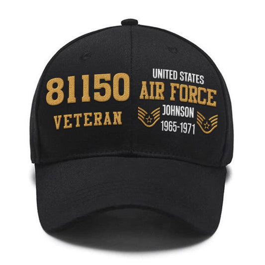 Us Air Force Cap, Customized Us Air Force Veteran Afscs Proudly Served Embroidered Cap, Embroidered Dad Hat