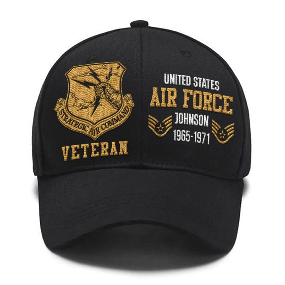 Us Air Force Cap, Customized Us Veteran Air Force Command Proudly Served Embroidered Cap, Embroidered Dad Hat