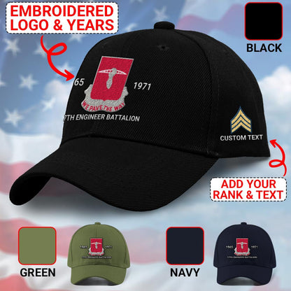 Us Army Veteran Caps, Customized 17Th Engineer Battalion Embroidered Cap, Embroidered Dad Hat
