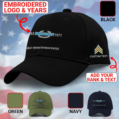 Us Army Veteran Caps, Customized 1St Award Combat Infantryman Embroidered Cap, Embroidered Dad Hat