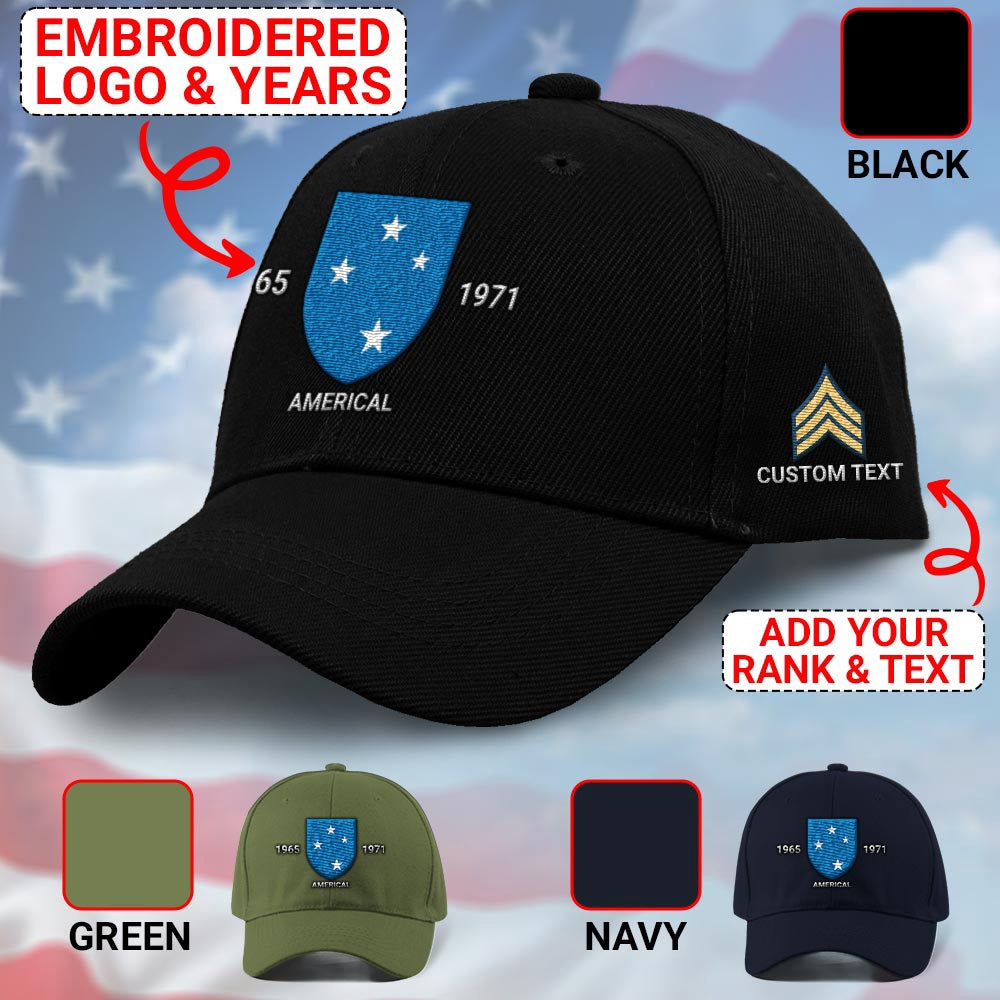 Us Army Veteran Caps, Customized 23Rd Infantry Division Americal Division Embroidered Cap, Embroidered Dad Hat