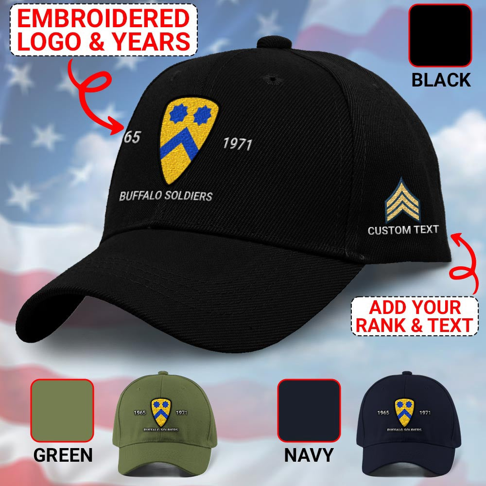 Us Army Veteran Caps, Customized 2Nd Cavalry Division Buffalo Soldiers Embroidered Cap, Embroidered Dad Hat
