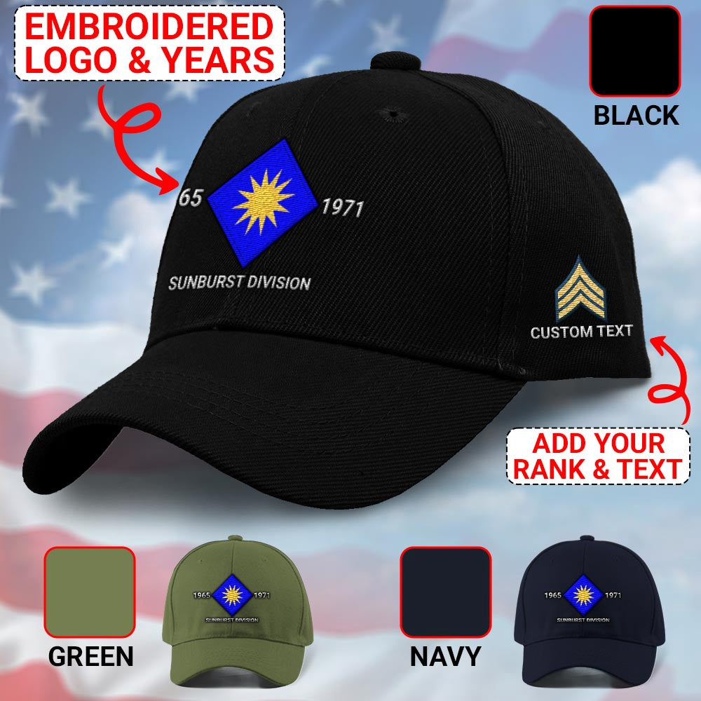 Us Army Veteran Caps, Customized 40Th Infantry Division Sunburst Division Embroidered Cap, Embroidered Dad Hat