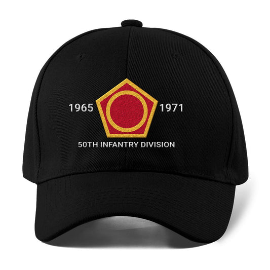 Us Army Veteran Caps, Customized 50Th Infantry Division Embroidered Cap, Embroidered Dad Hat