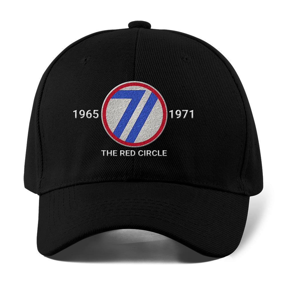 Us Army Veteran Caps, Customized 71St Infantry Division The Red Circle Embroidered Cap, Embroidered Dad Hat