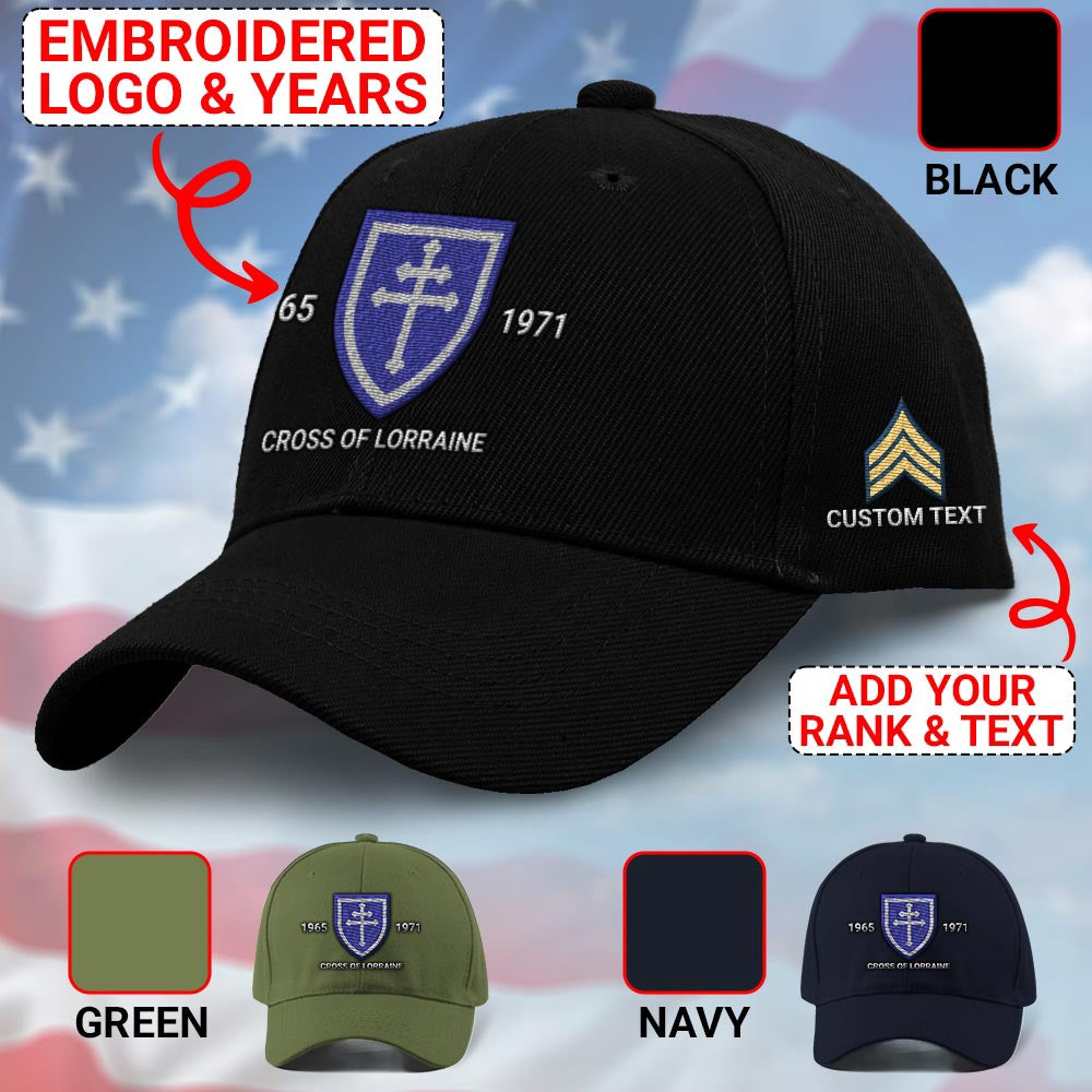 Us Army Veteran Caps, Customized 79Th Infantry Division Cross Of Lorraine Embroidered Cap, Embroidered Dad Hat