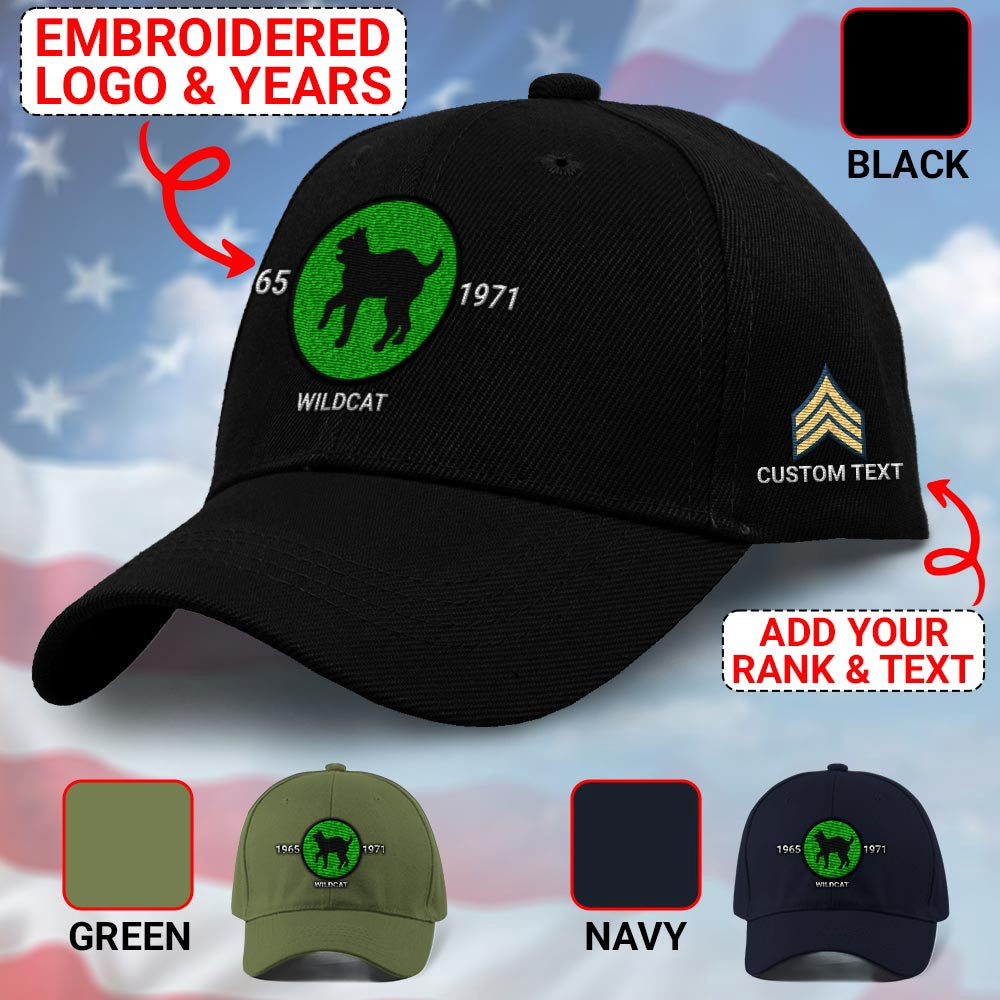 Us Army Veteran Caps, Customized 81St Infantry Division Wildcat Embroidered Cap, Embroidered Dad Hat
