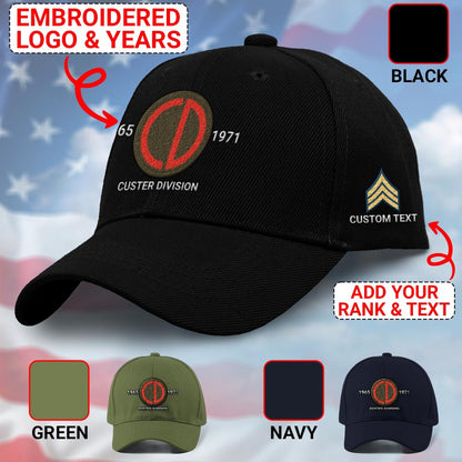 Us Army Veteran Caps, Customized 85Th Infantry Division Custer Division Embroidered Cap, Embroidered Dad Hat