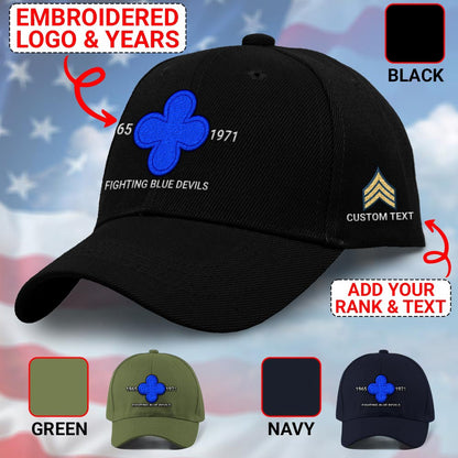 Us Army Veteran Caps, Customized 88Th Infantry Division Fighting Blue Devils Clover Leaf Division Embroidered Cap, Embroidered Dad Hat