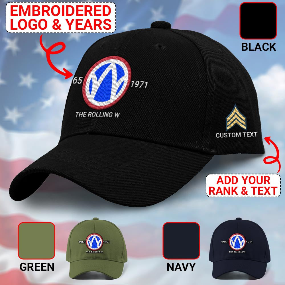 Us Army Veteran Caps, Customized 89Th Infantry Division The Rolling W Embroidered Cap, Embroidered Dad Hat