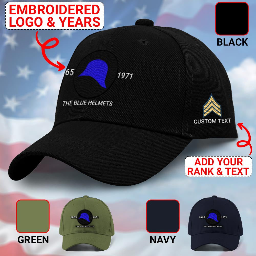 Us Army Veteran Caps, Customized 93Rd Infantry Division The Blue Helmets Embroidered Cap, Embroidered Dad Hat