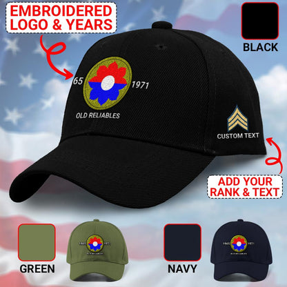 Us Army Veteran Caps, Customized 9Th Infantry Division Old Reliables Embroidered Cap, Embroidered Dad Hat