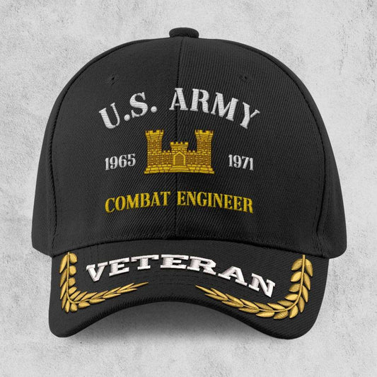 Us Army Veteran Caps, Customized  Army Branches Combat Engineer Embroidered Cap, Embroidered Dad Hat