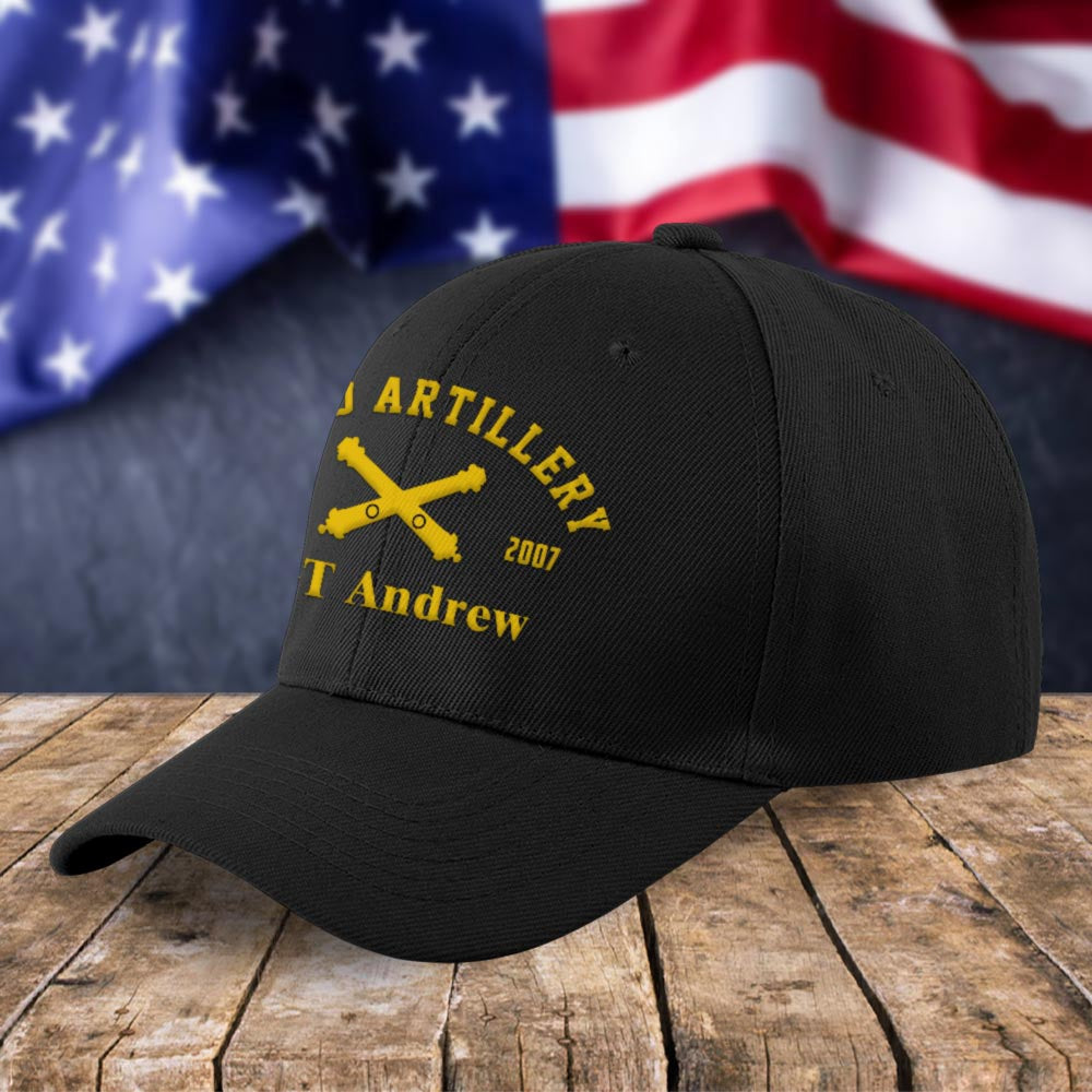 Us Army Veteran Caps, Customized  Army Branches Field Artillery SGT Andrew Embroidered Cap, Embroidered Dad Hat